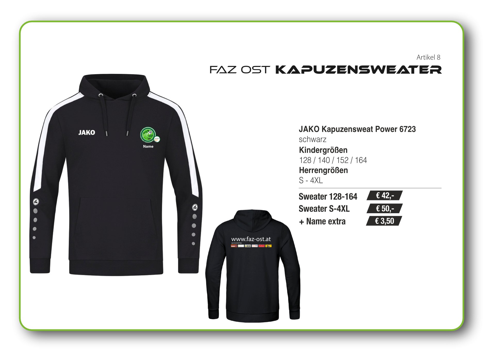 Artikel 8 ~ Kapuzensweat Power 6723