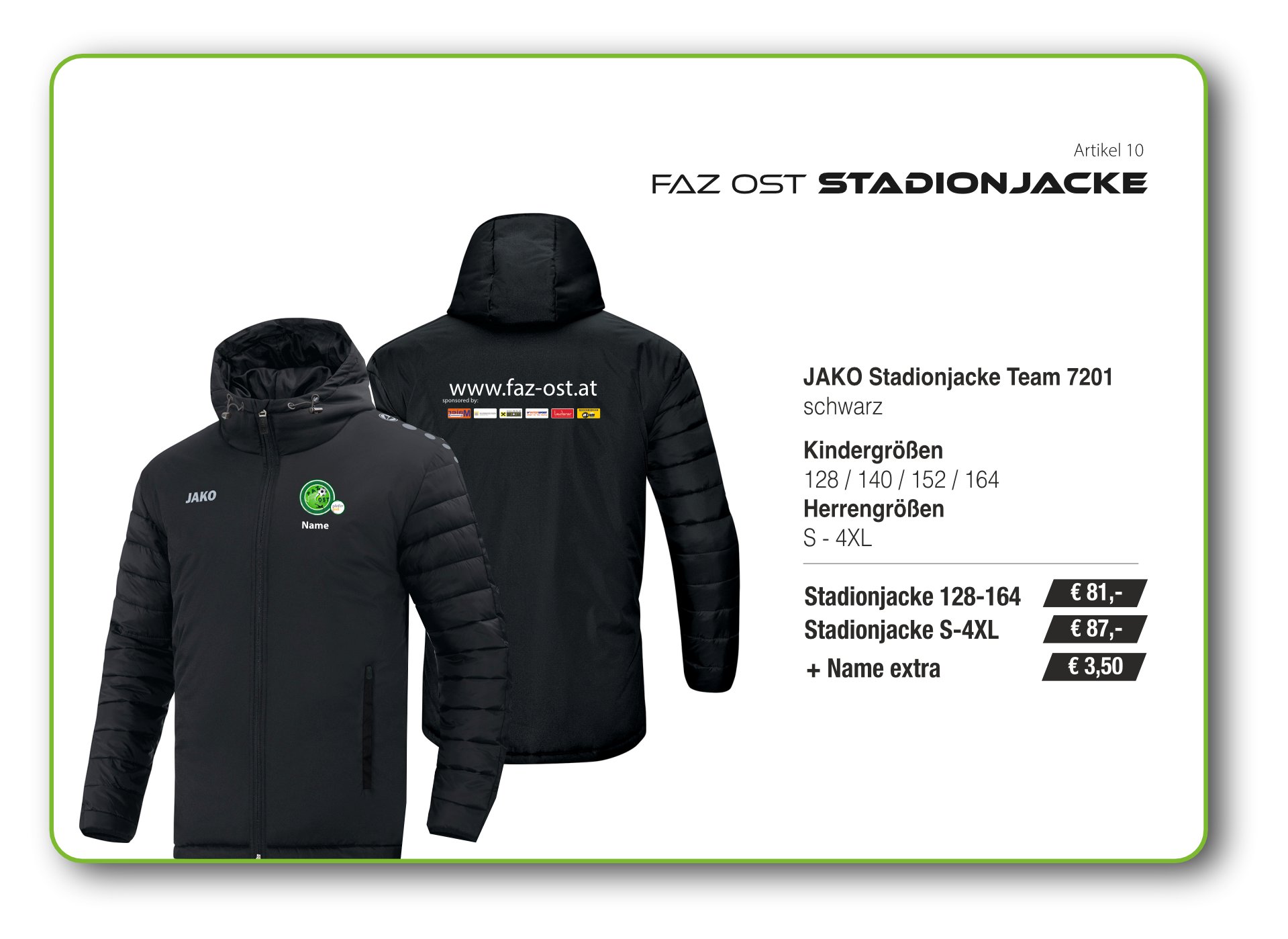 Artikel 10 ~ STADIONJACKE Team 7201